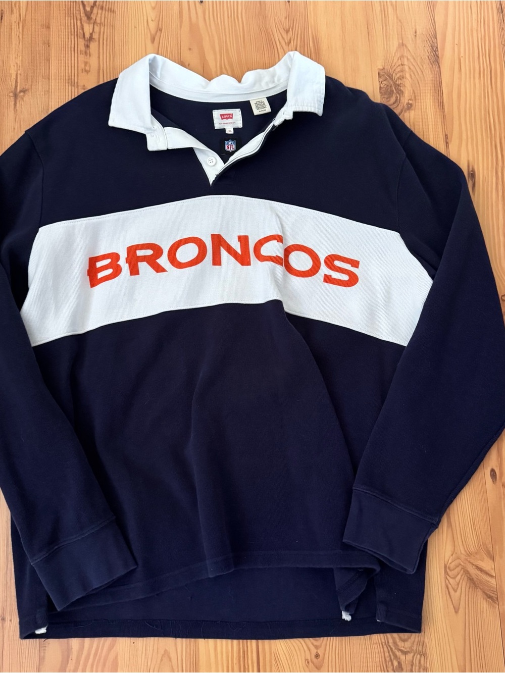 Levi's Navy, White & Orange Broncos Rugby Shirt
